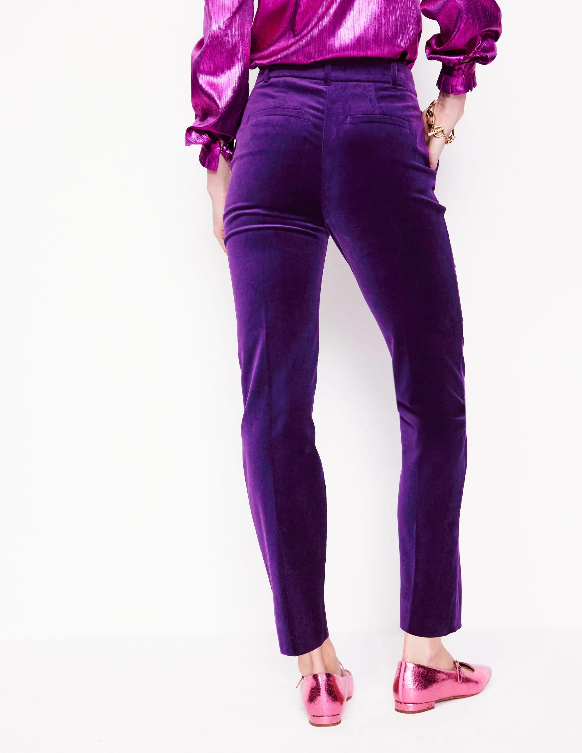Kew Velvet Trousers-Viola