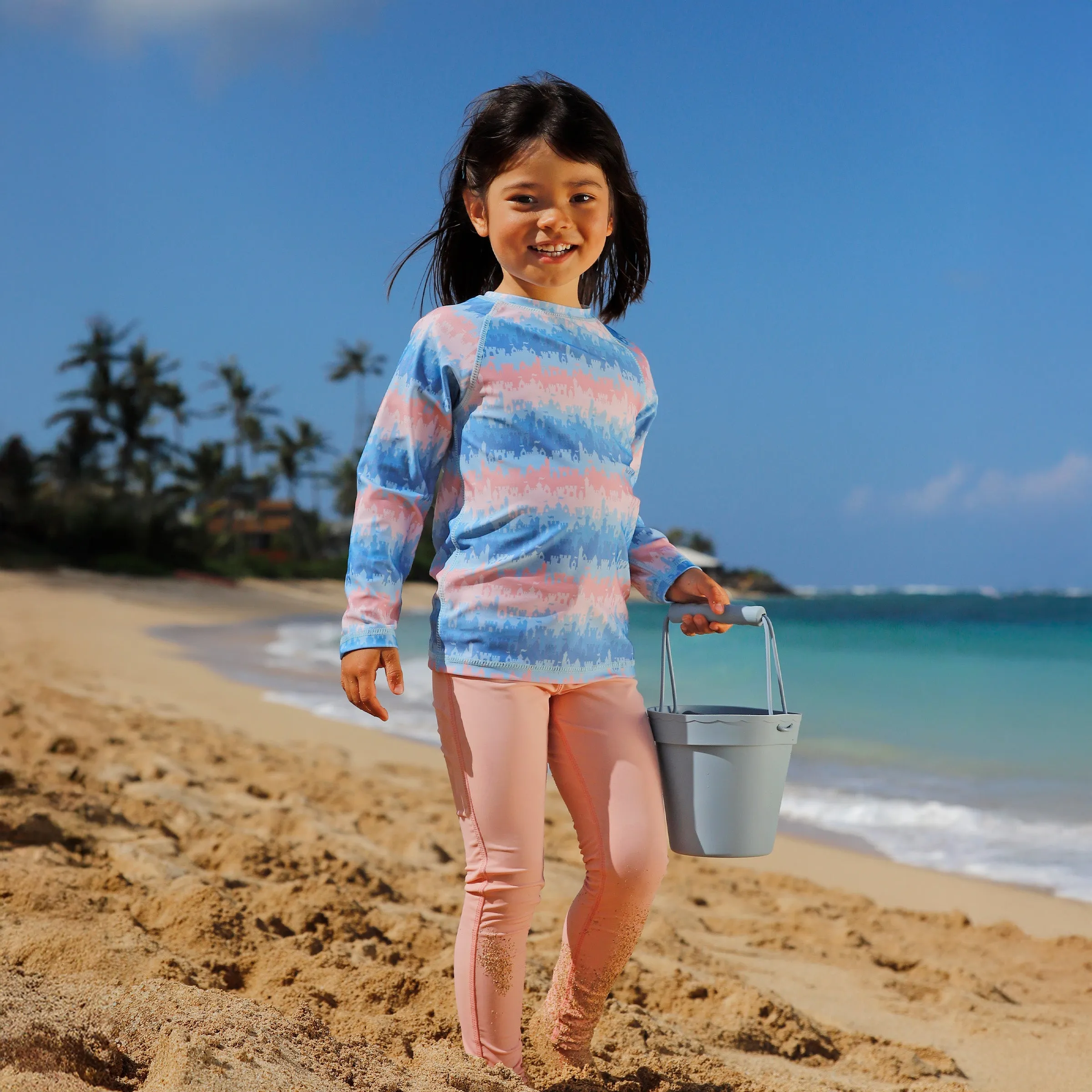 Kid's Long Sleeve Crew Sunny Swim Shirt