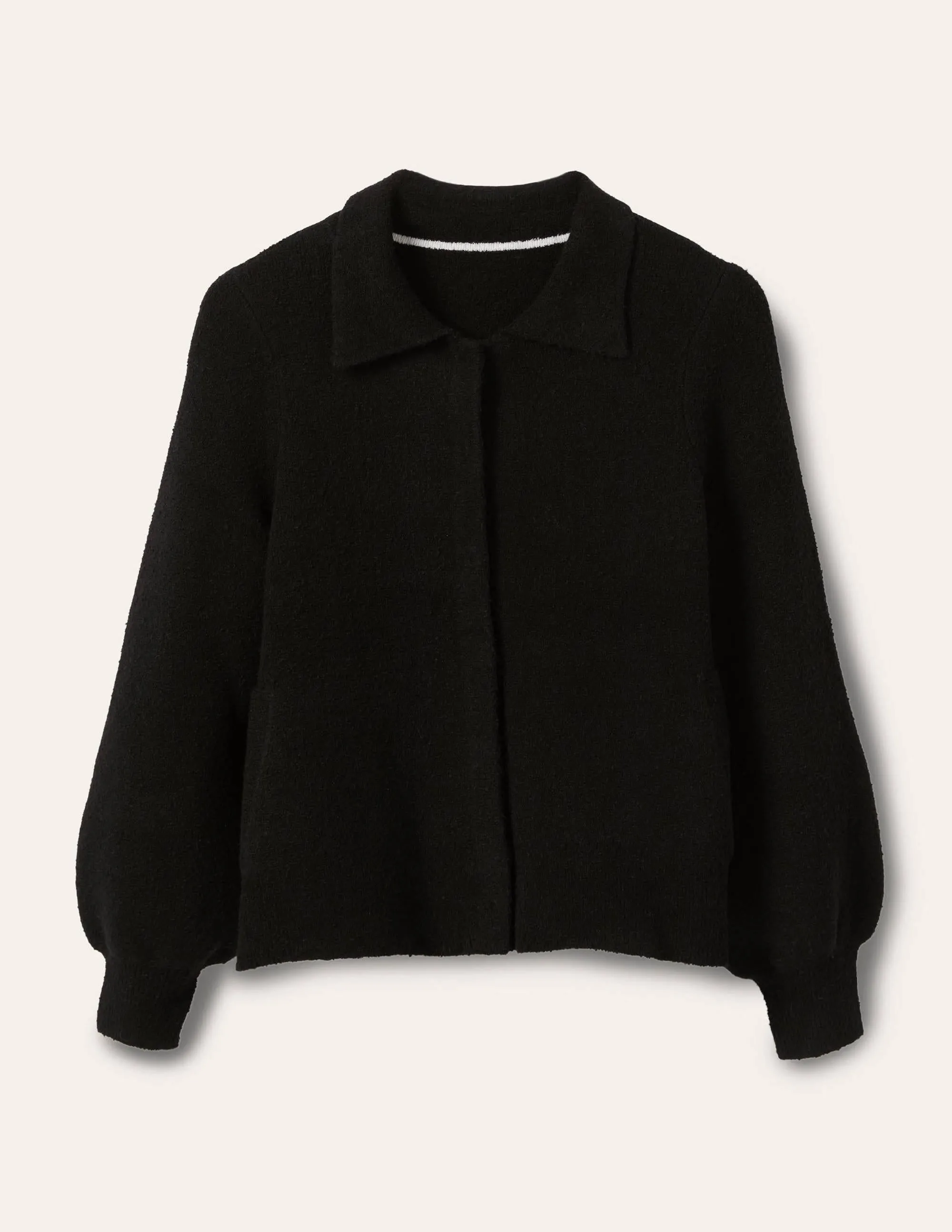 Knitted Bomber Jacket-Black