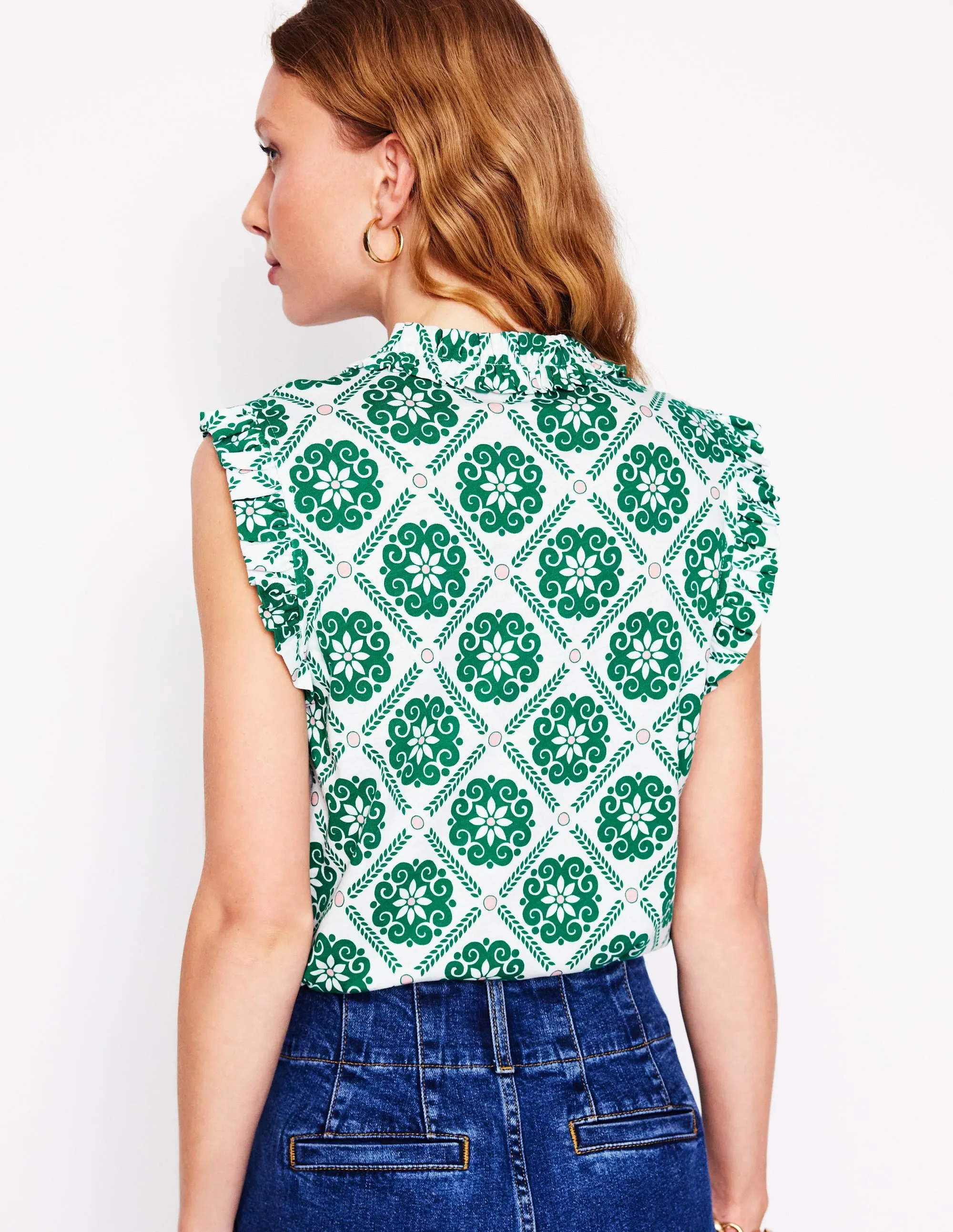 Lola Sleeveless Top-Baroque Tile