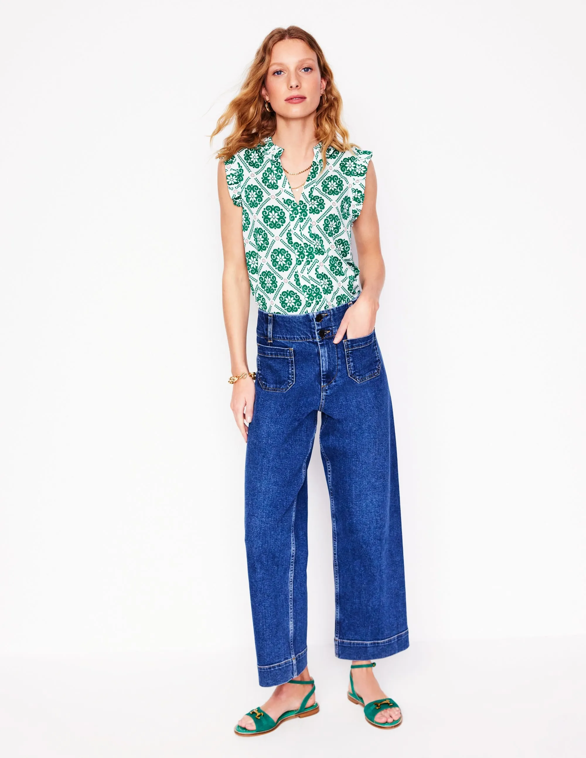 Lola Sleeveless Top-Baroque Tile