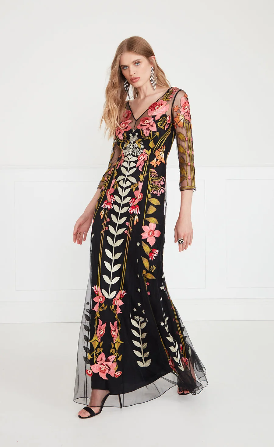 Lucille V-Neck Dress - Black