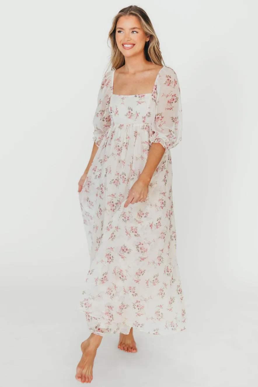 Mona Maxi Dress in Pink Floral *PRE-ORDER*