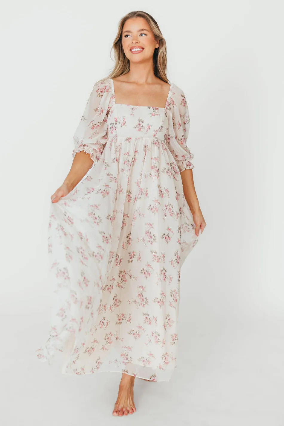 Mona Maxi Dress in Pink Floral *PRE-ORDER*