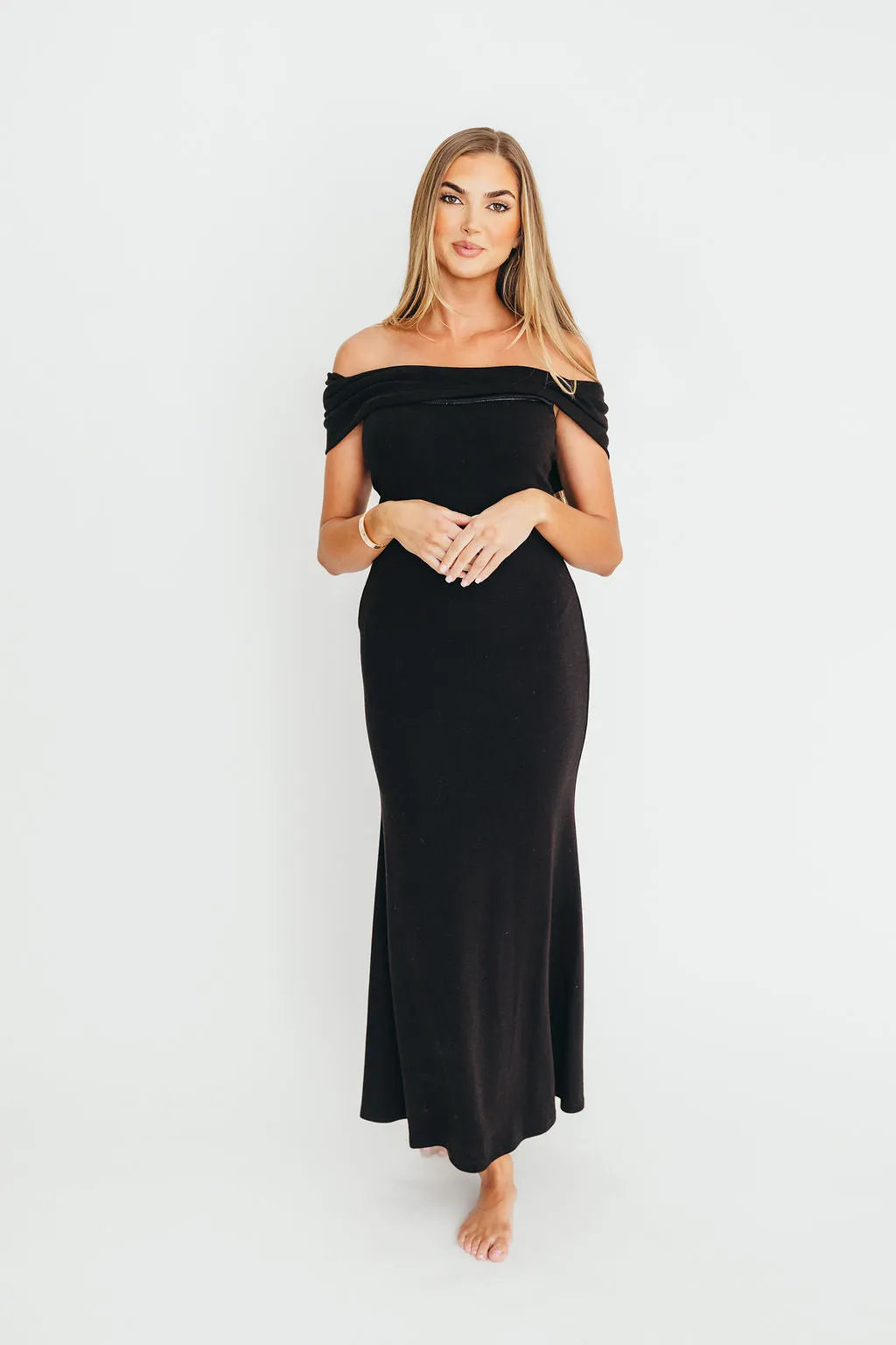Monroe Maxi Dress in Black -Bump Friendly