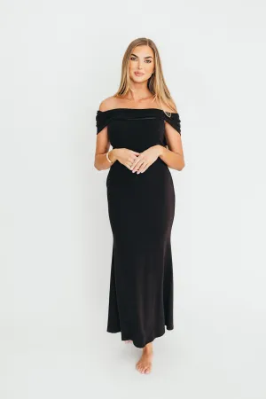 Monroe Maxi Dress in Black -Bump Friendly