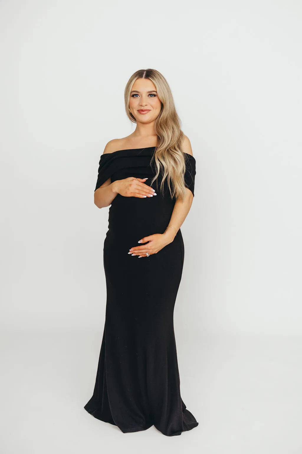 Monroe Maxi Dress in Black -Bump Friendly