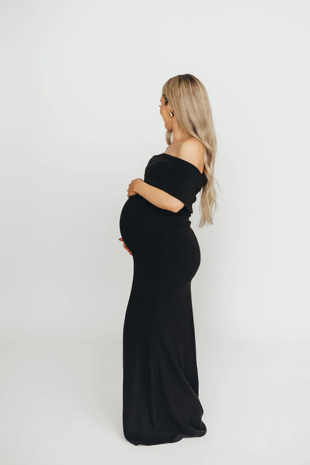 Monroe Maxi Dress in Black -Bump Friendly