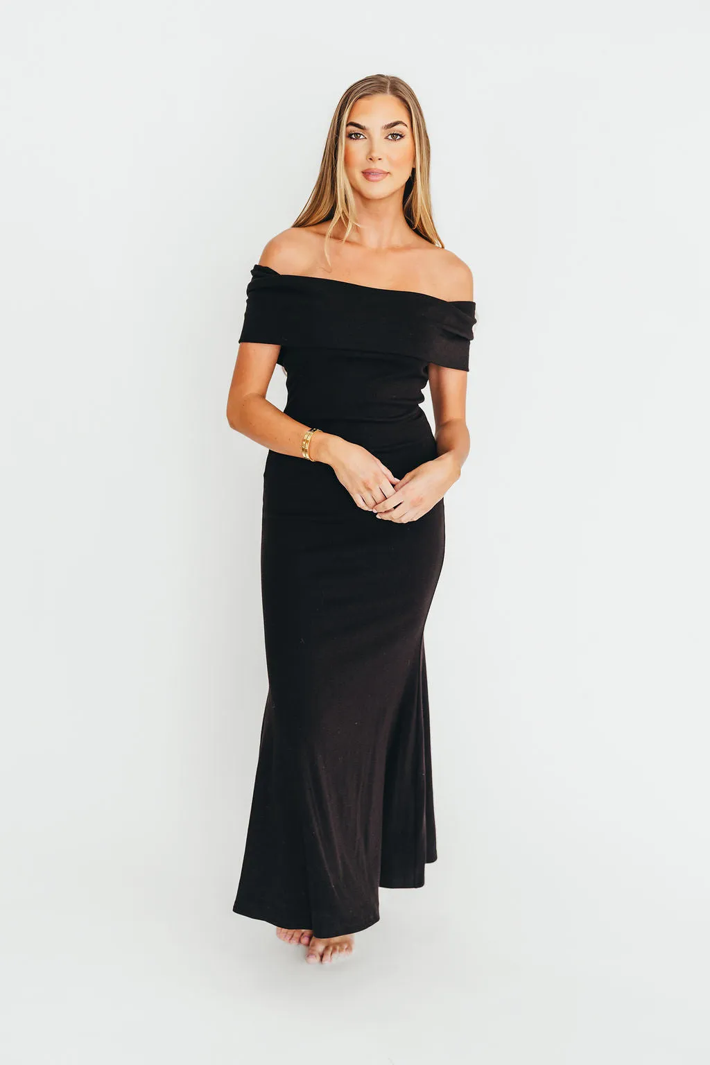 Monroe Maxi Dress in Black -Bump Friendly
