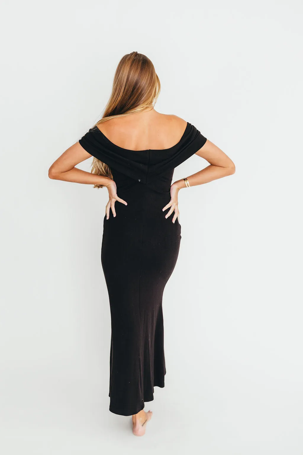 Monroe Maxi Dress in Black -Bump Friendly