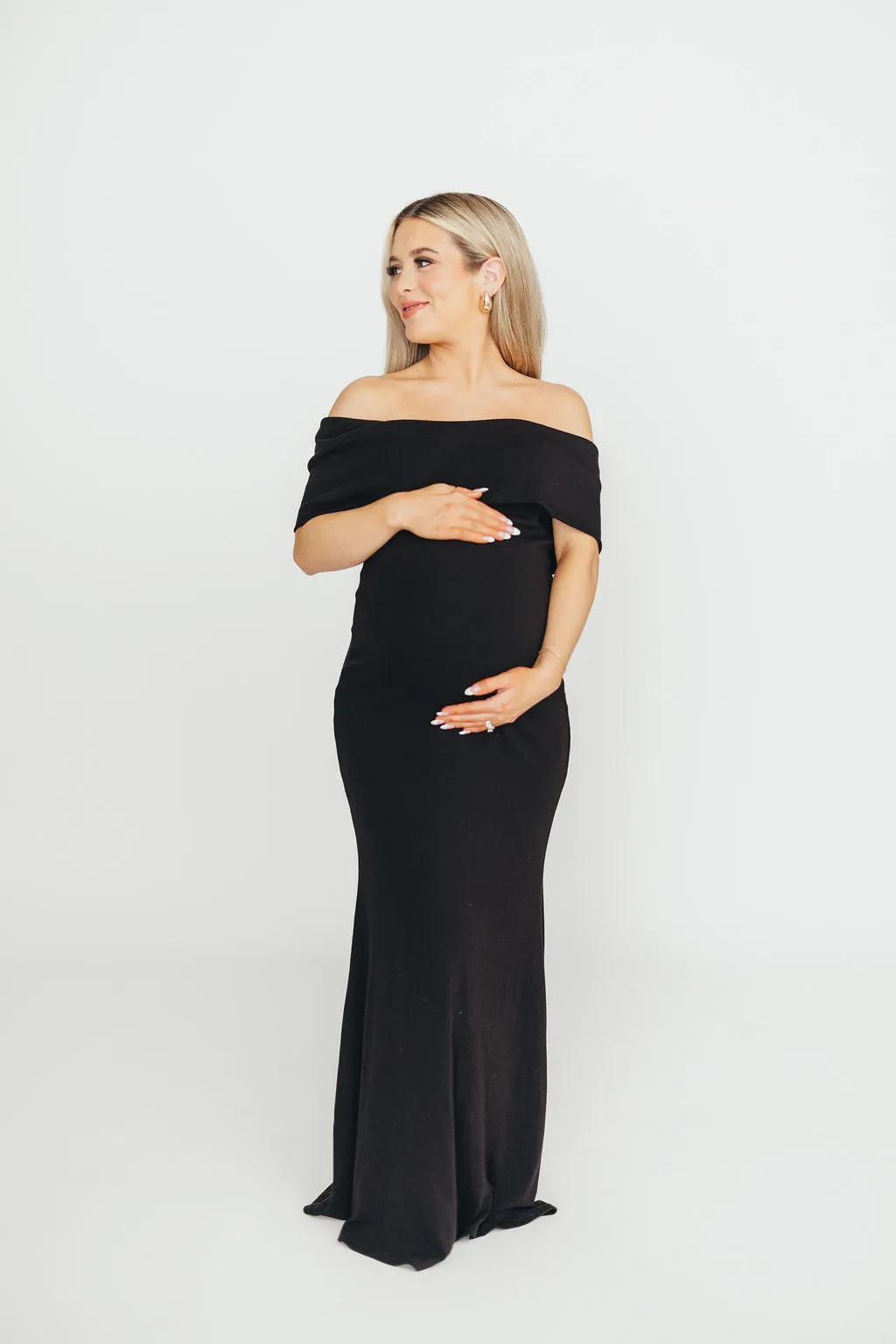 Monroe Maxi Dress in Black -Bump Friendly