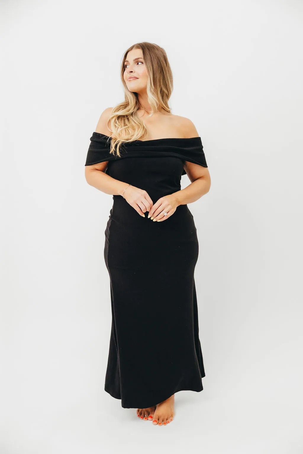 Monroe Maxi Dress in Black -Bump Friendly