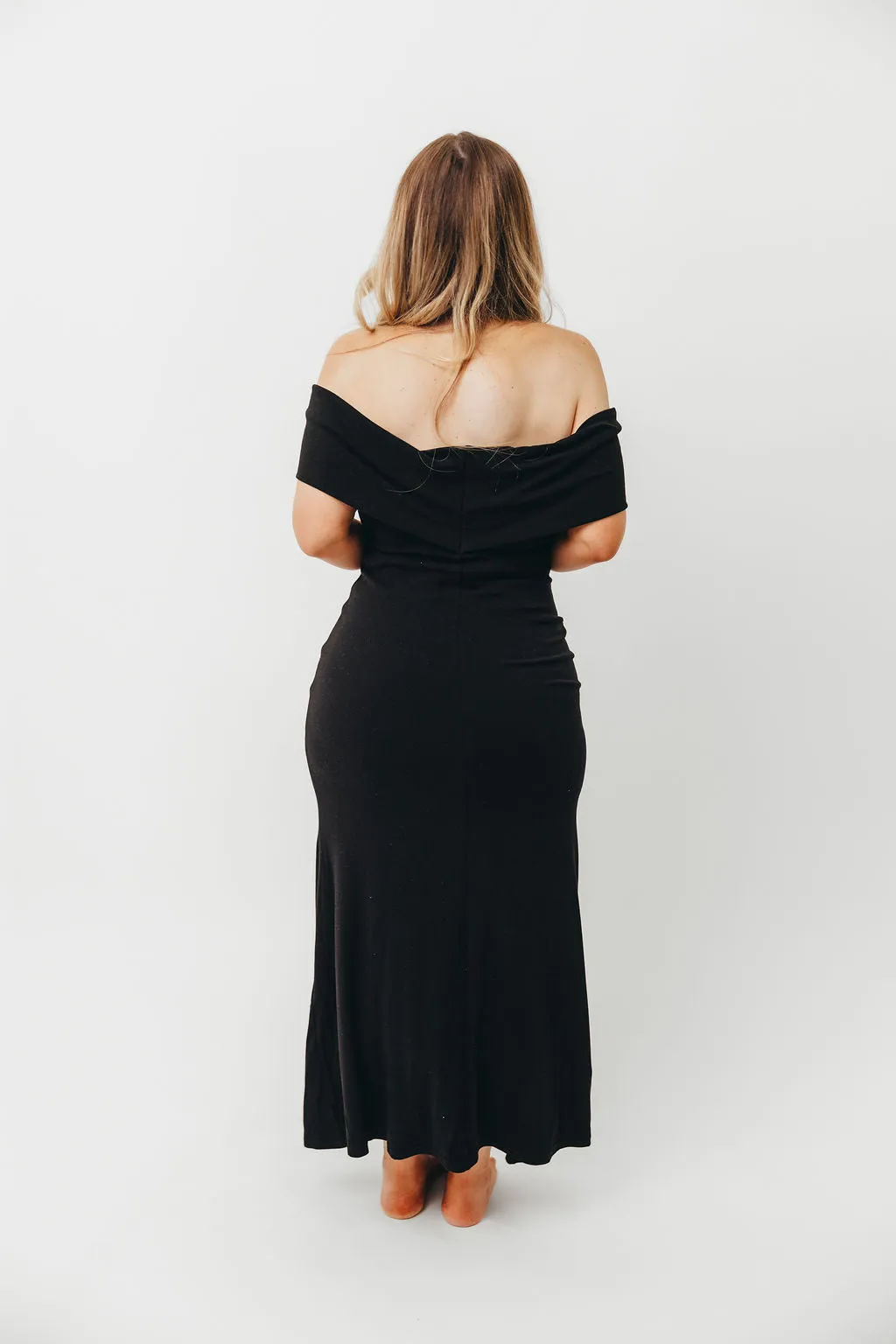 Monroe Maxi Dress in Black -Bump Friendly