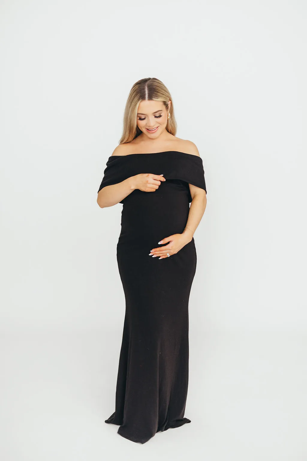 Monroe Maxi Dress in Black -Bump Friendly