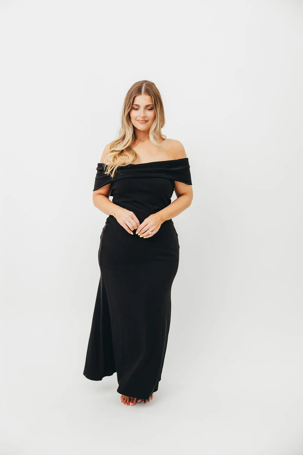 Monroe Maxi Dress in Black -Bump Friendly