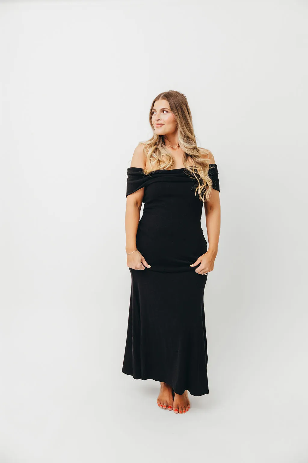 Monroe Maxi Dress in Black -Bump Friendly
