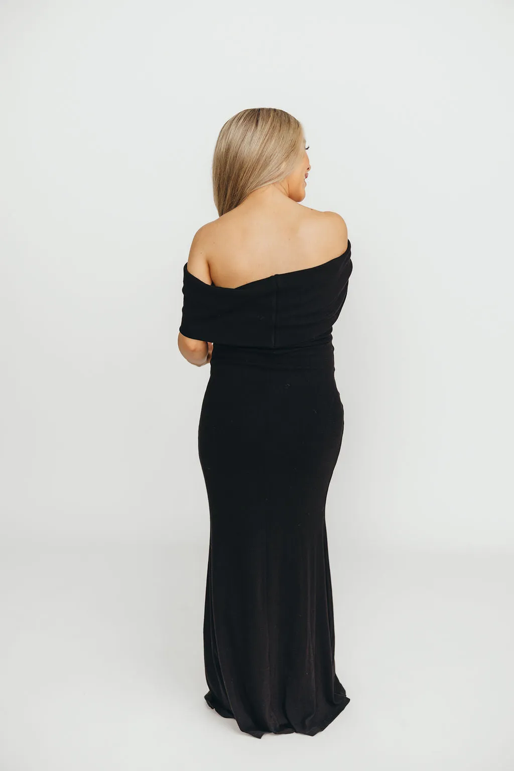 Monroe Maxi Dress in Black -Bump Friendly