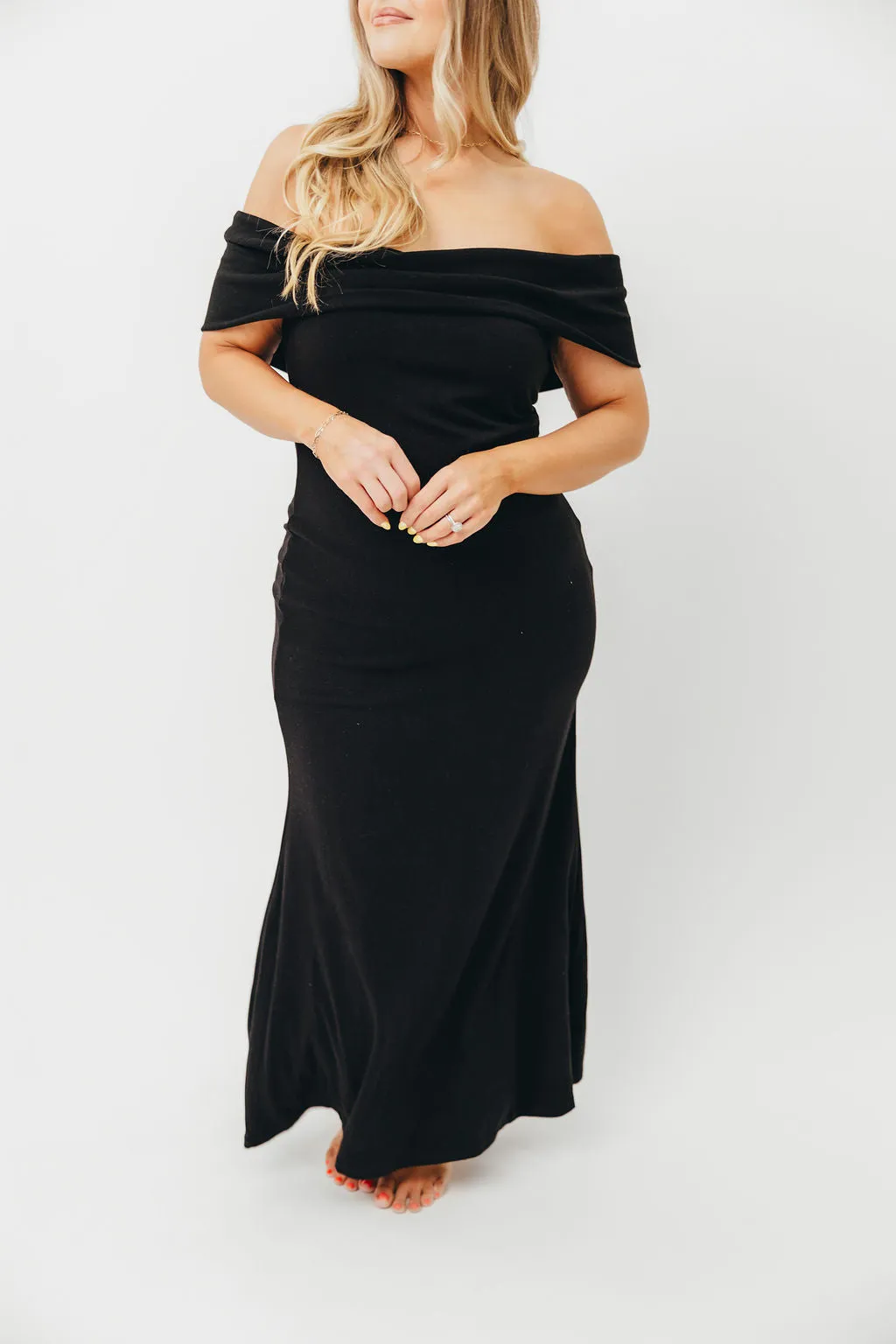 Monroe Maxi Dress in Black -Bump Friendly