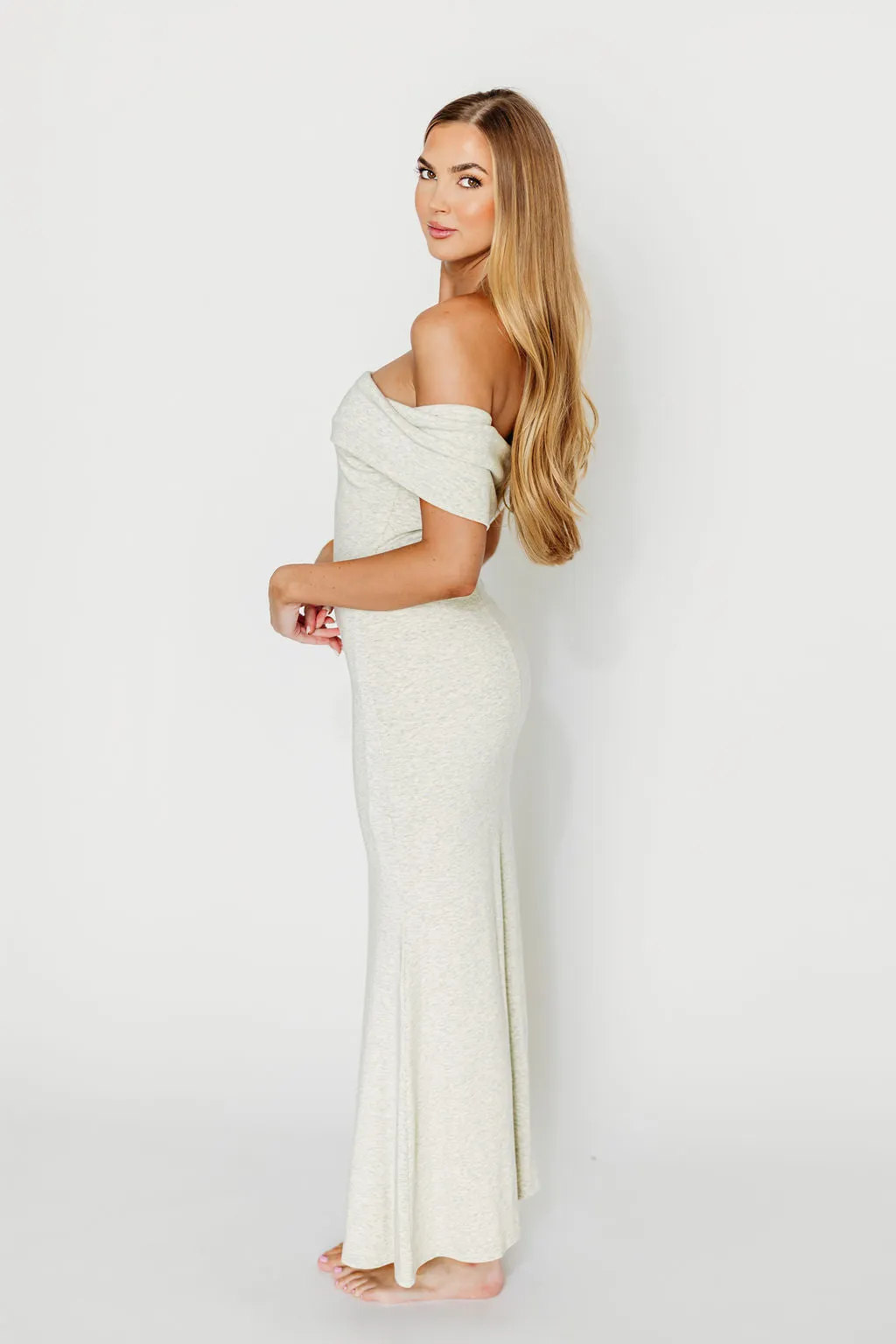 Monroe Maxi Dress in Heather Grey - Bump Friendly