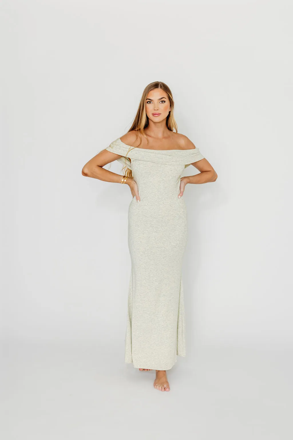 Monroe Maxi Dress in Heather Grey - Bump Friendly