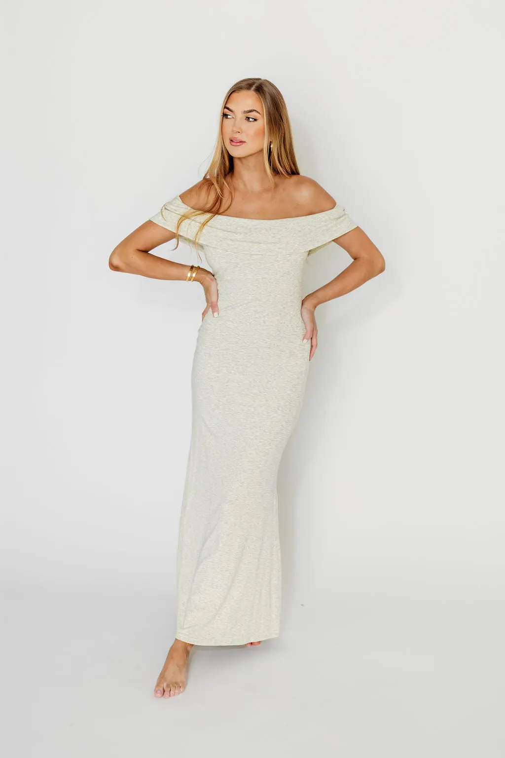 Monroe Maxi Dress in Heather Grey - Bump Friendly