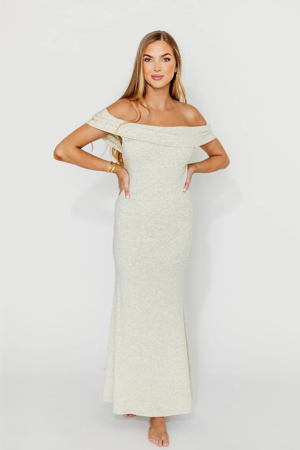 Monroe Maxi Dress in Heather Grey - Bump Friendly