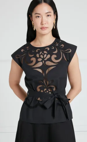 Nelle Sleeveless Top - Black