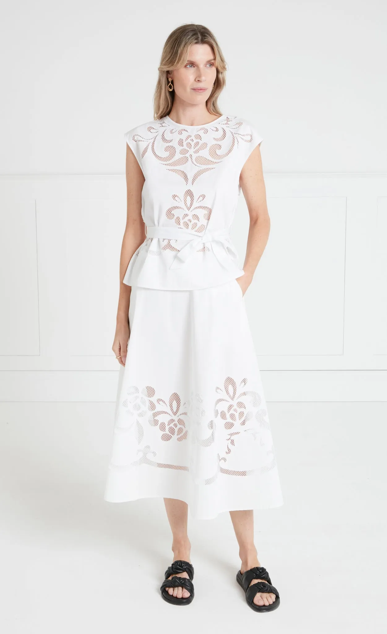 Nelle Sleeveless Top - White