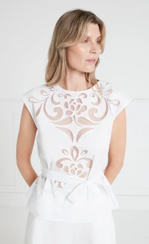 Nelle Sleeveless Top - White