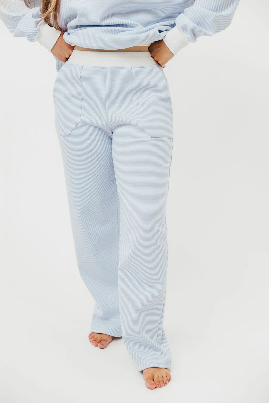 Nixon Mini Striped Sweatpants in Blue and White