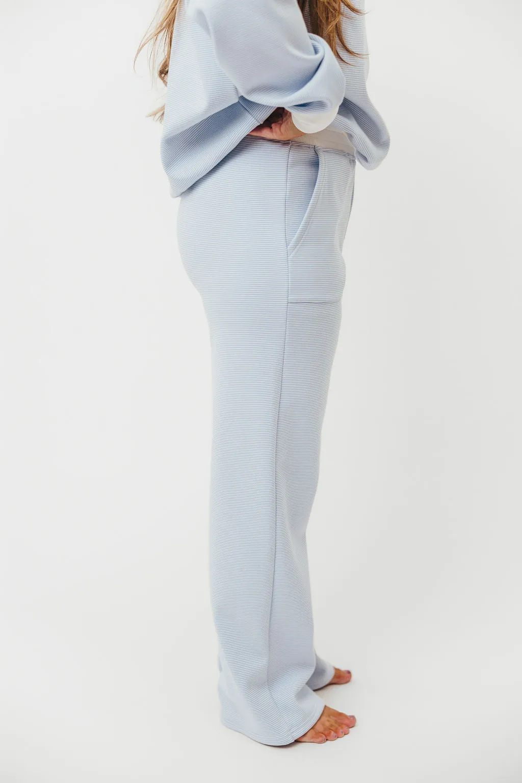 Nixon Mini Striped Sweatpants in Blue and White