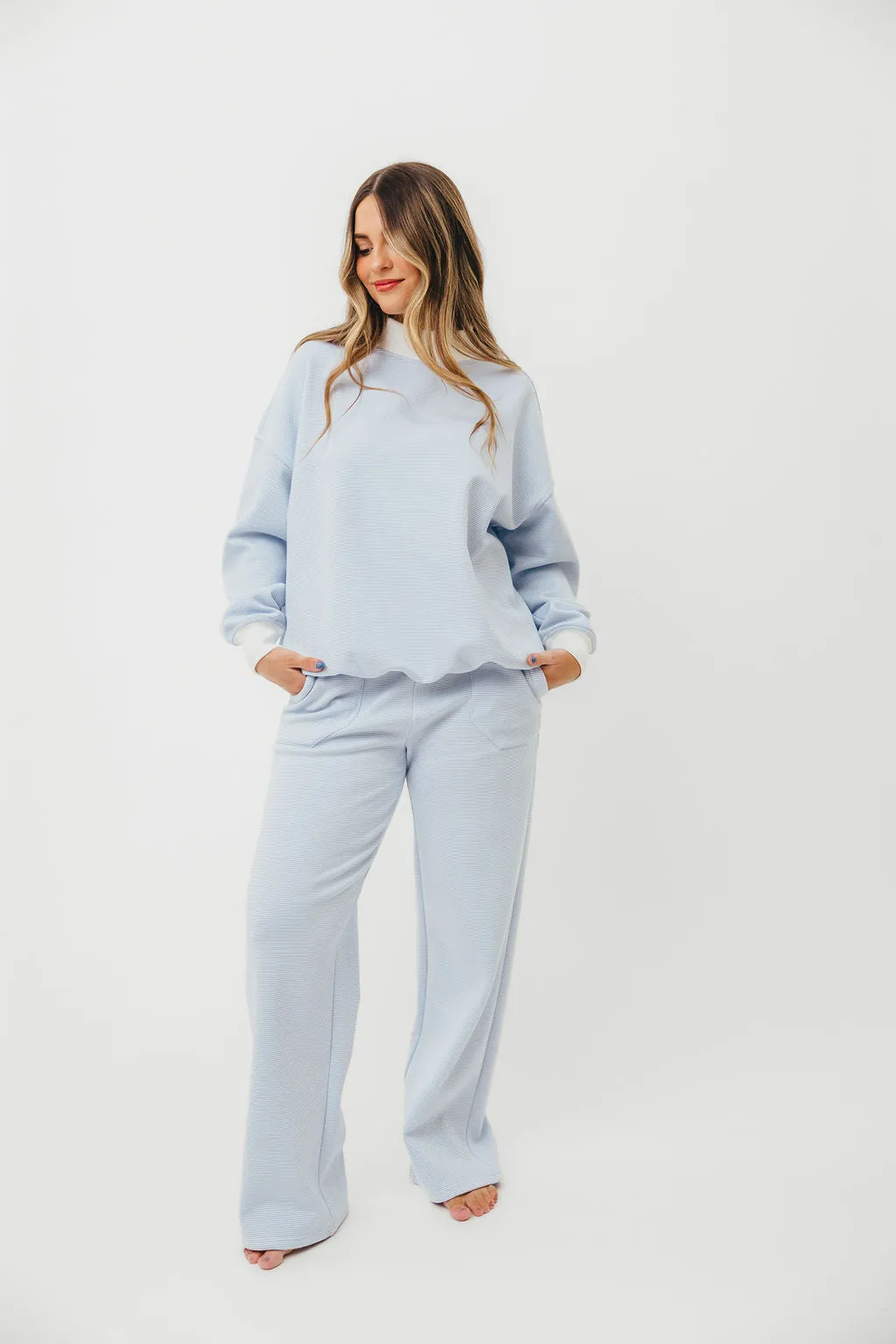 Nixon Mini Striped Sweatpants in Blue and White