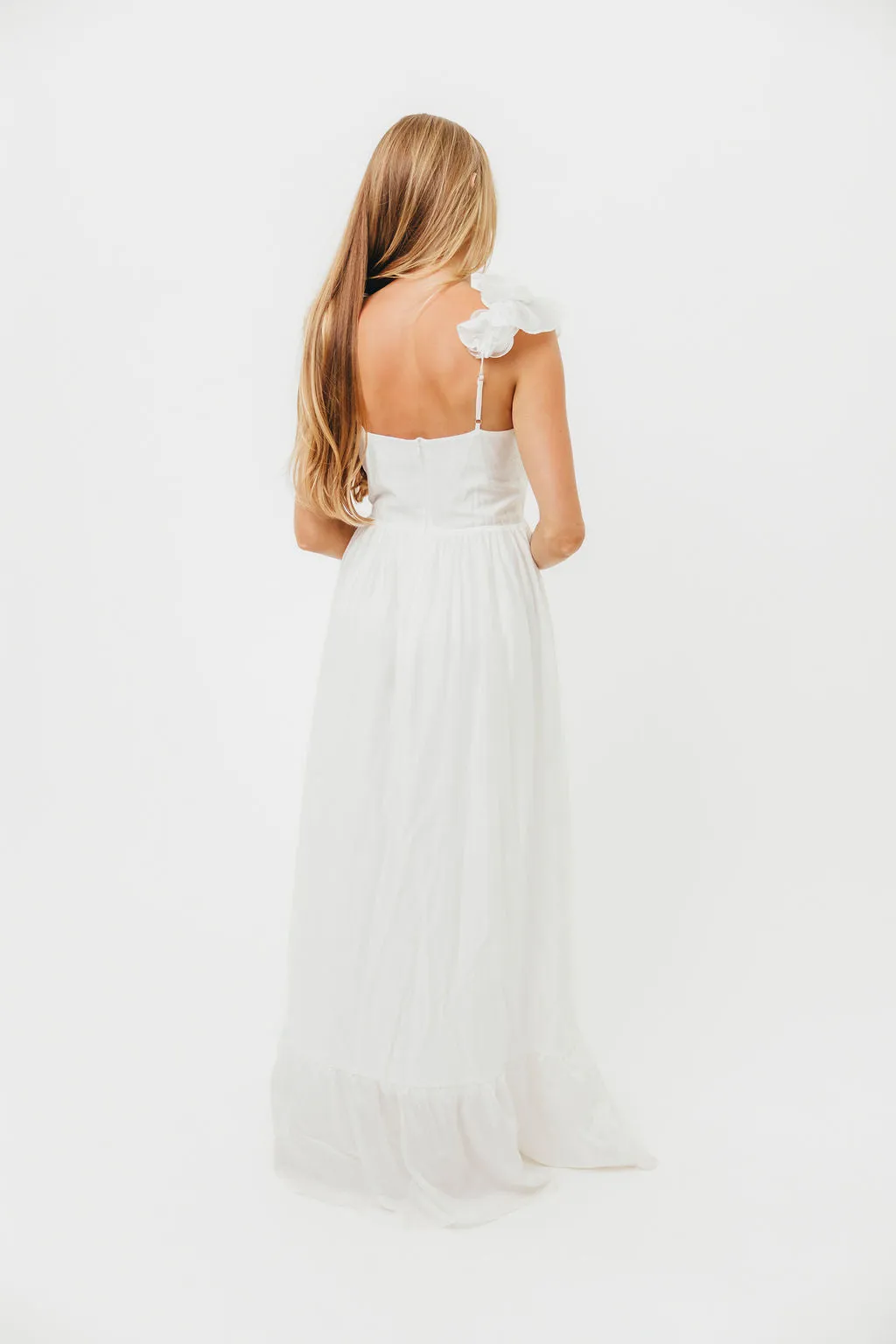 Noelle High Slit Maxi Dress in White