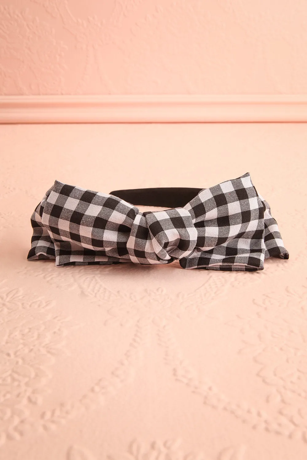 Nynet Black | Gingham Print Headband