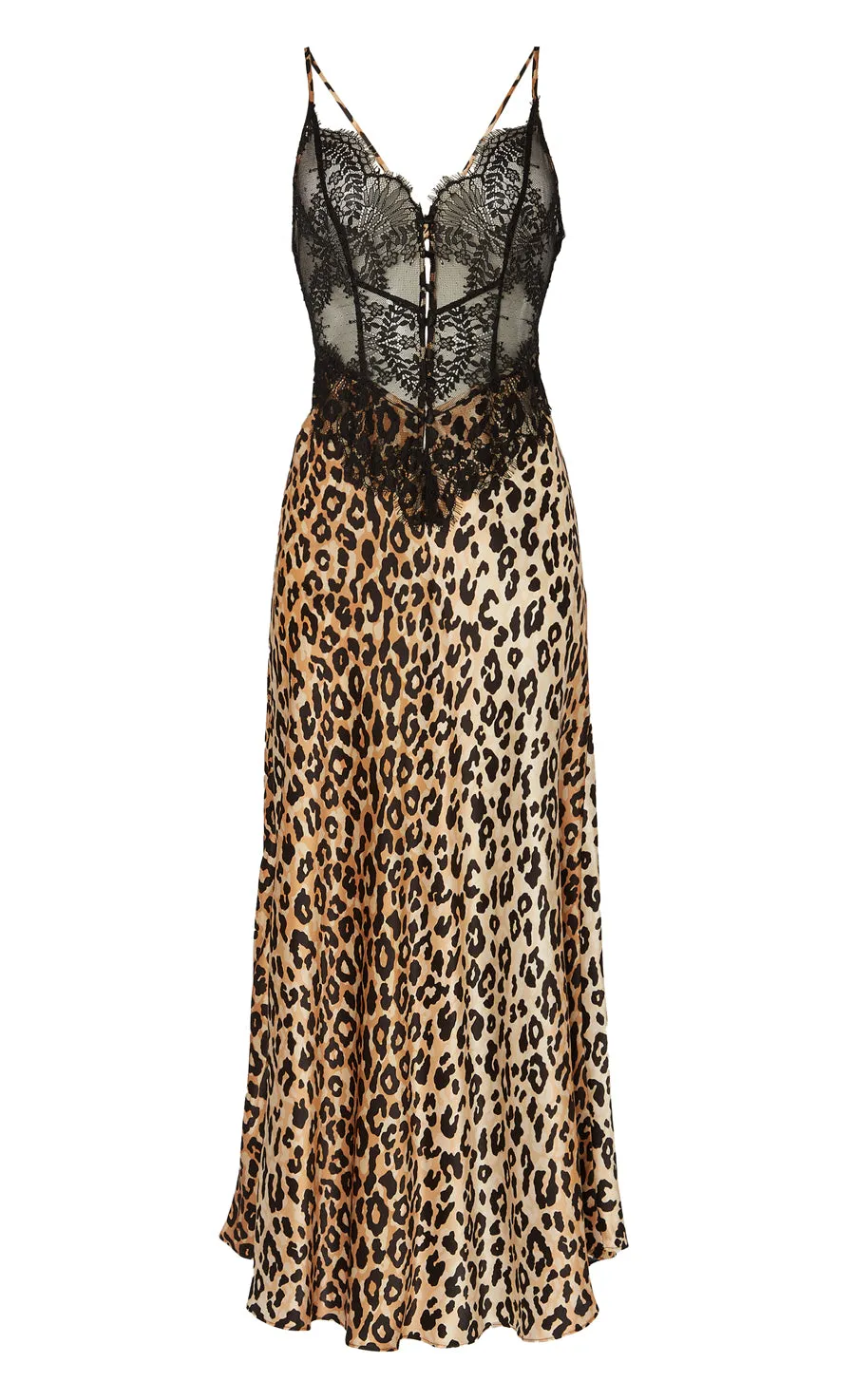 Nyx Slip Dress - Black/Leopard