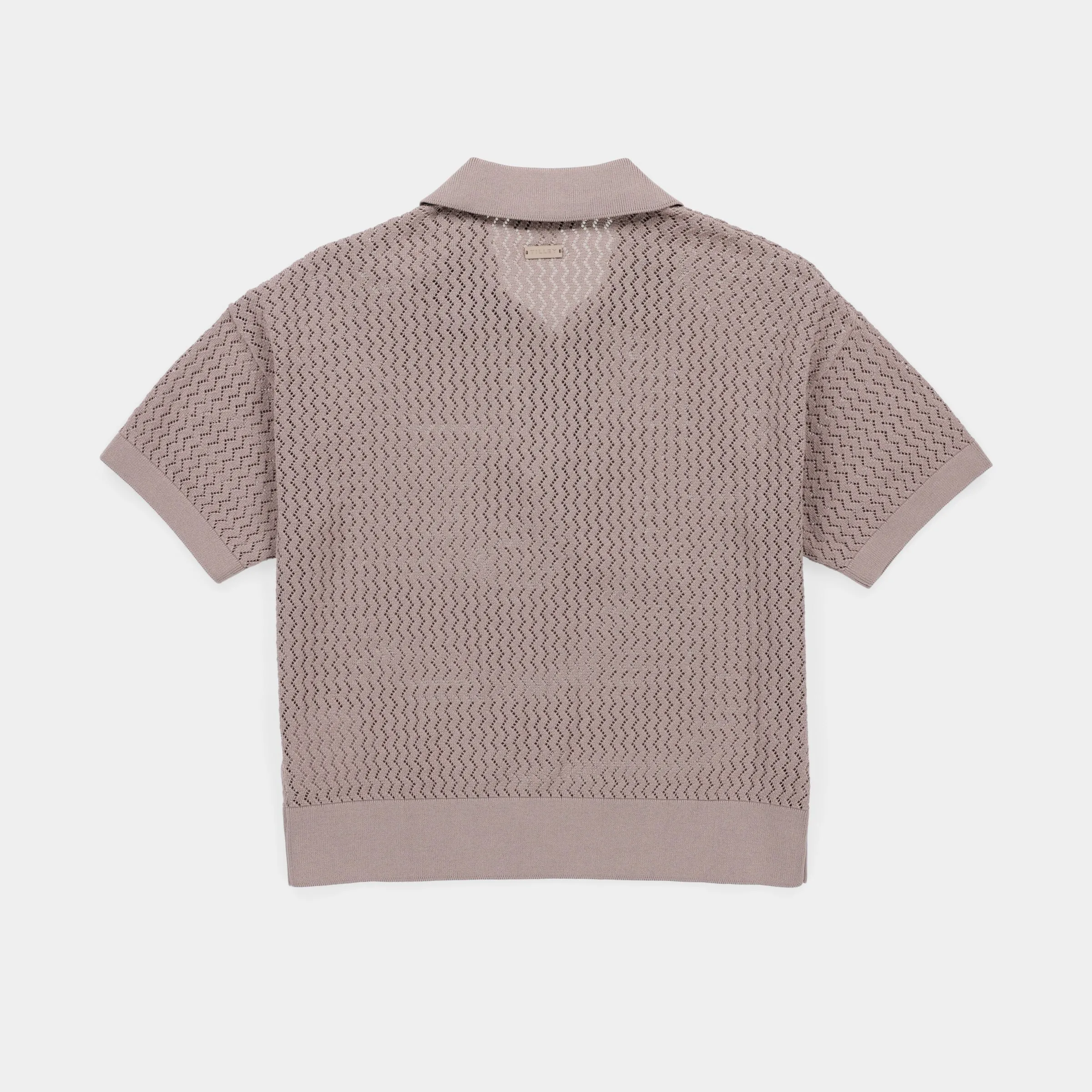 Open Knit Short Sleeve Polo