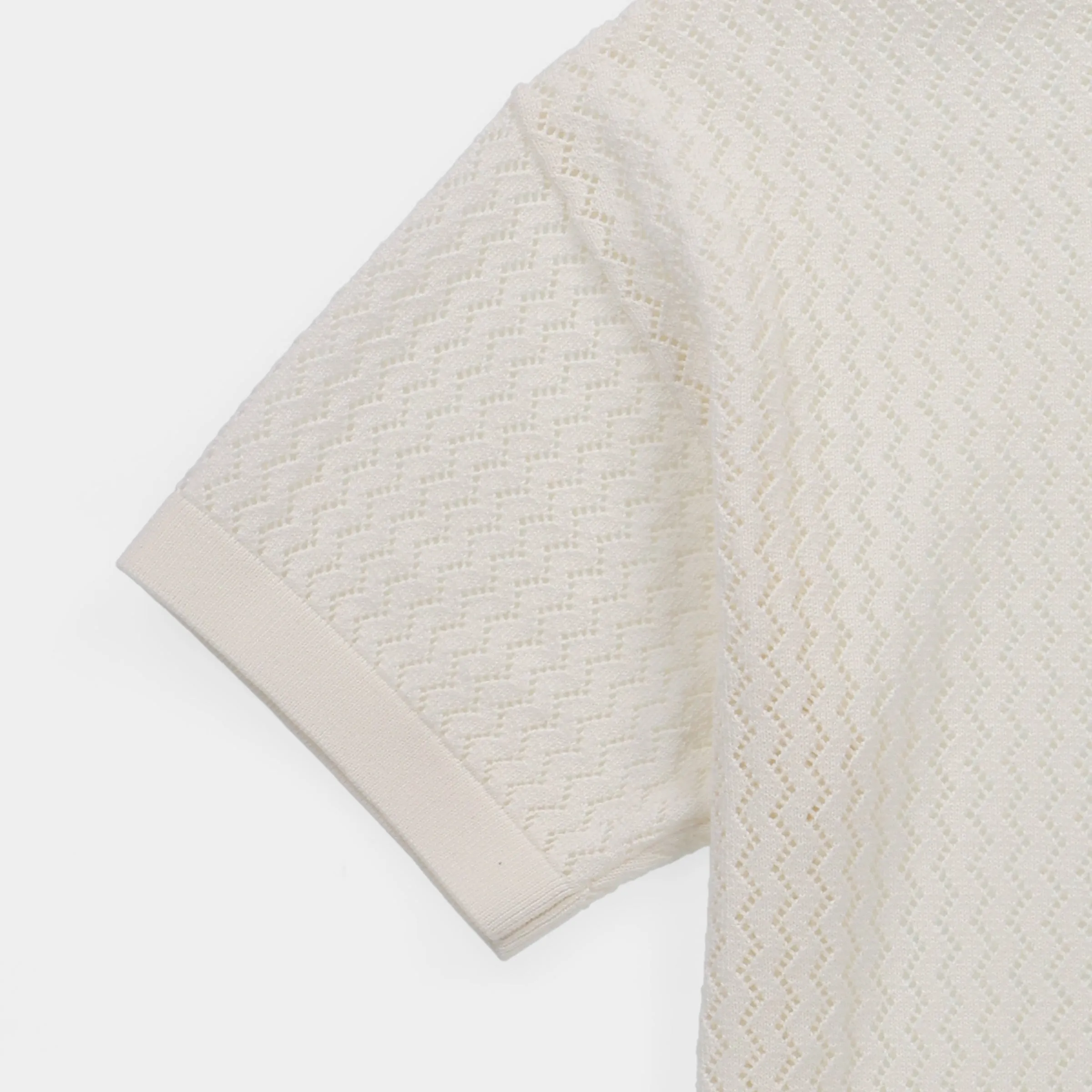 Open Knit Short Sleeve Polo