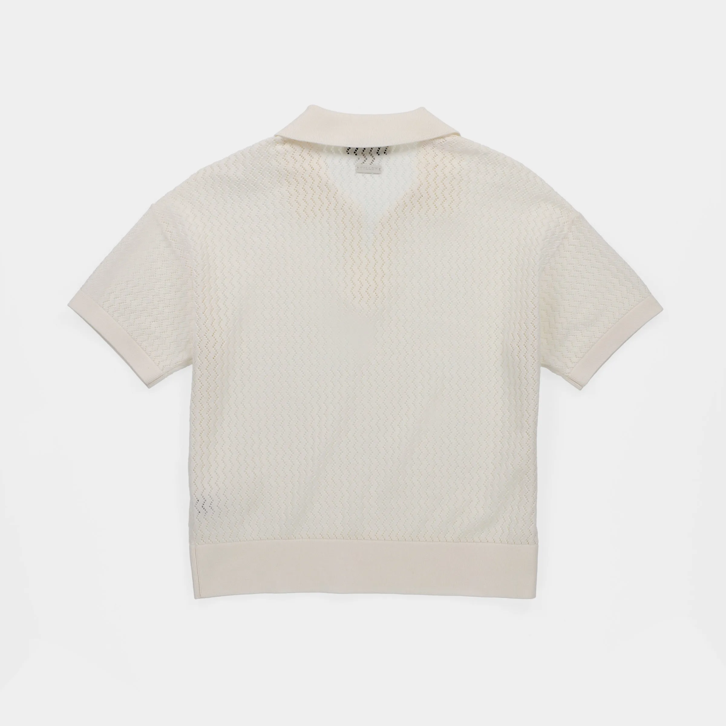 Open Knit Short Sleeve Polo