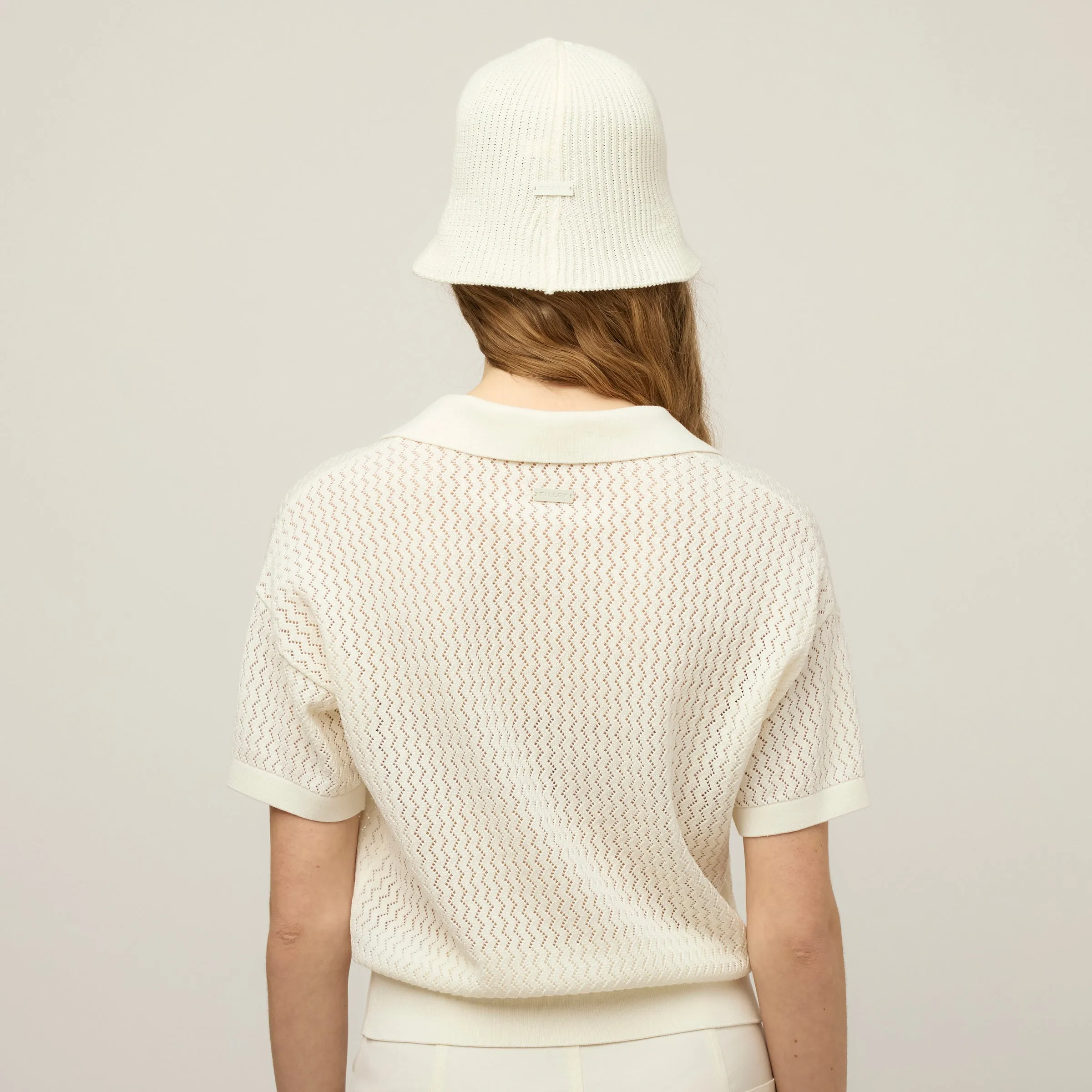 Open Knit Short Sleeve Polo