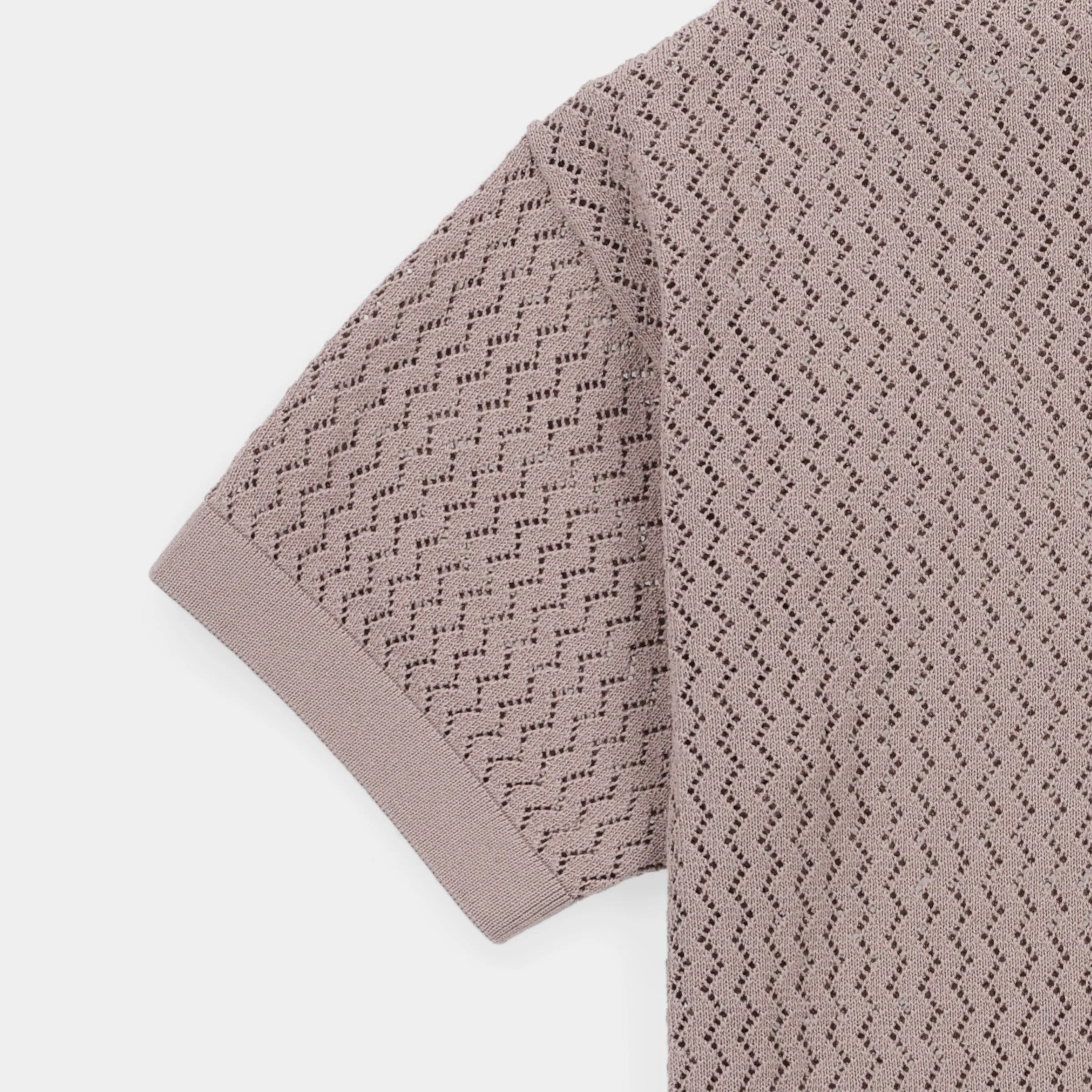 Open Knit Short Sleeve Polo