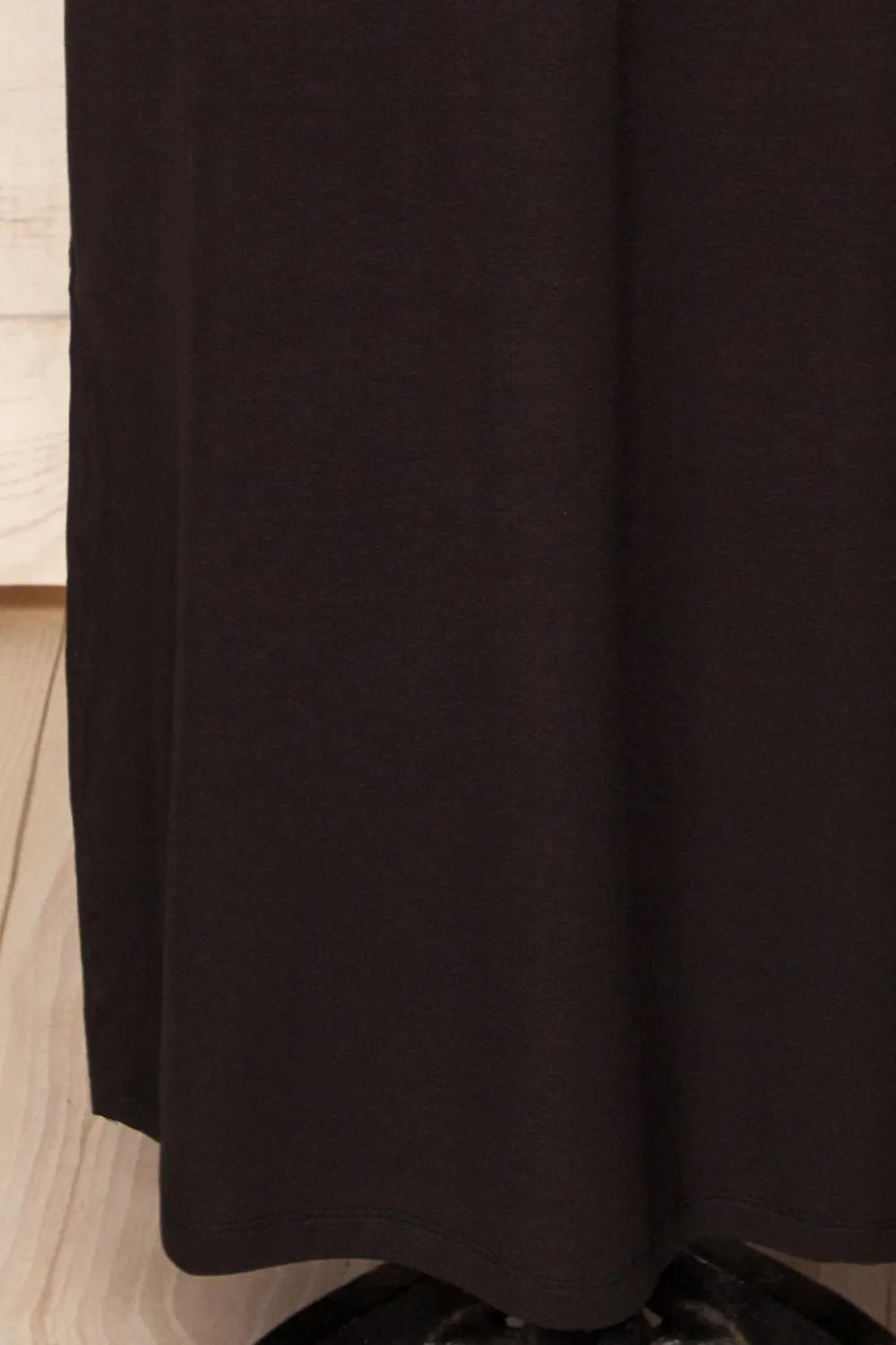 Oswin Black | Straight Cut Jersey Maxi Dress