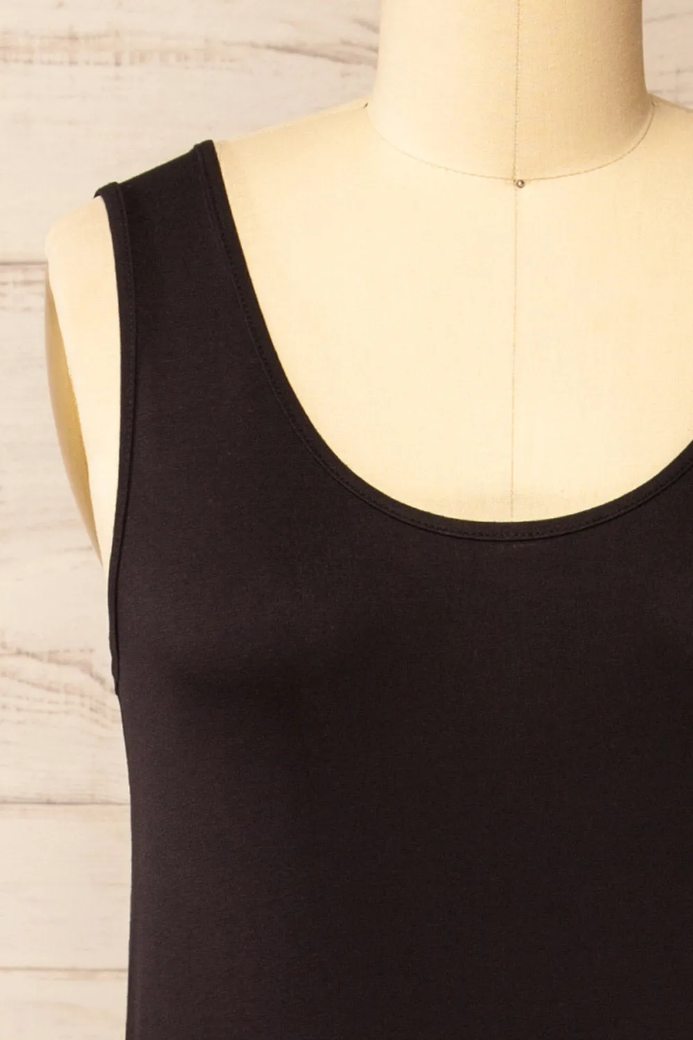 Oswin Black | Straight Cut Jersey Maxi Dress