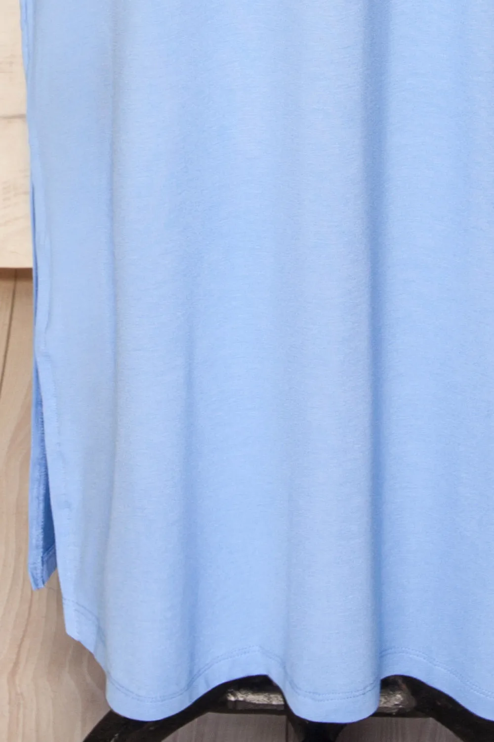 Oswin Blue | Straight Cut Jersey Maxi Dress