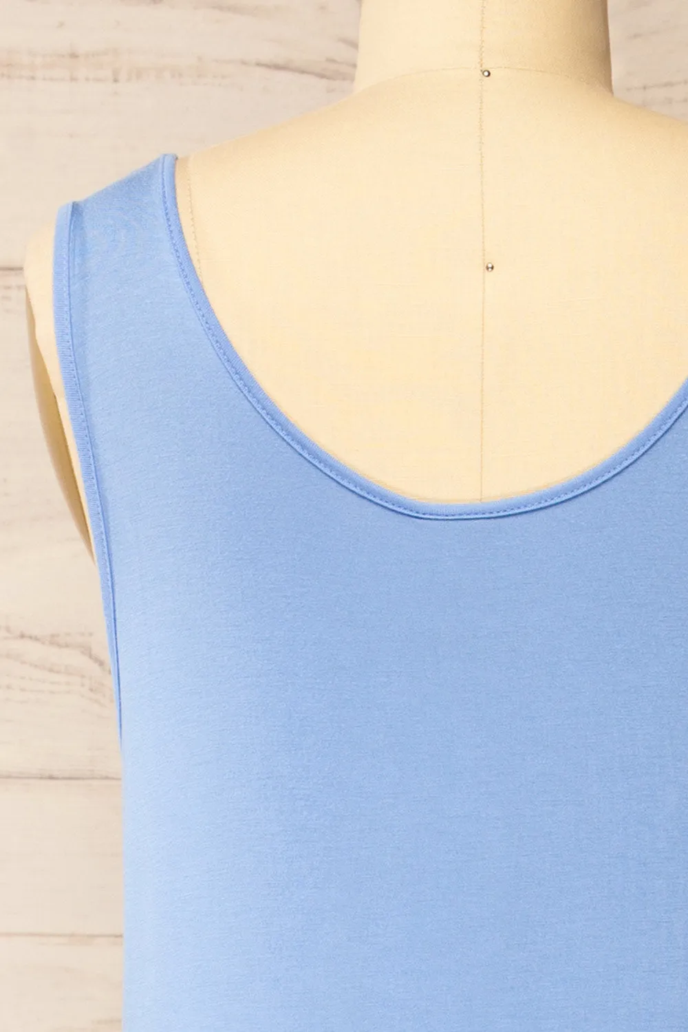 Oswin Blue | Straight Cut Jersey Maxi Dress