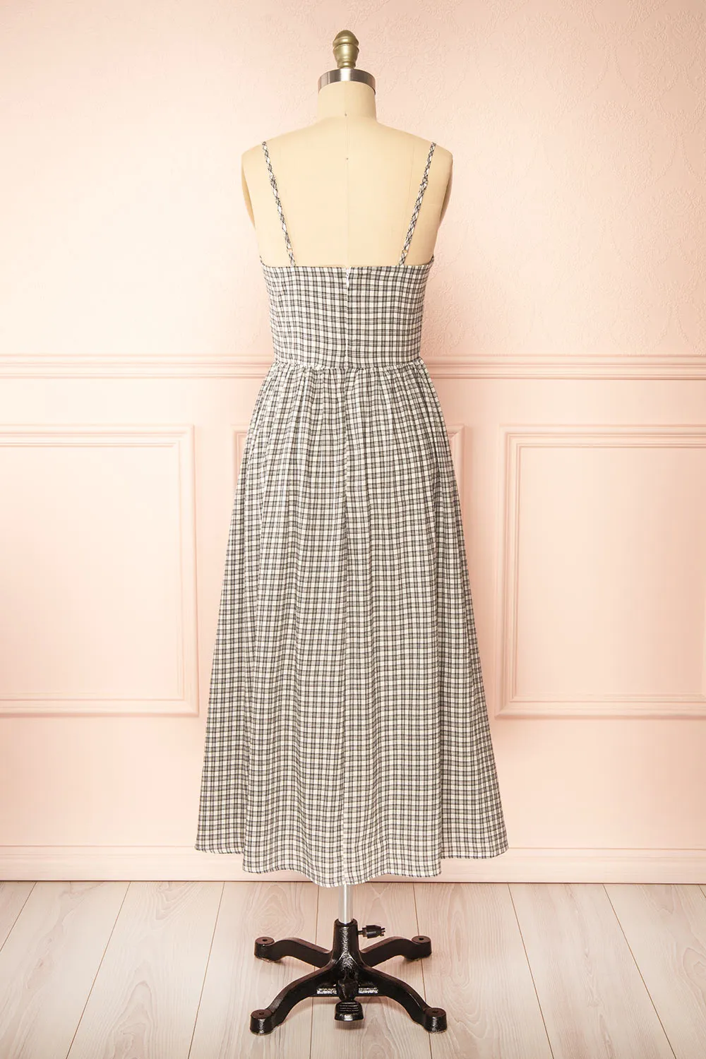 Ovila | Long Plaid Dress w/ Bow