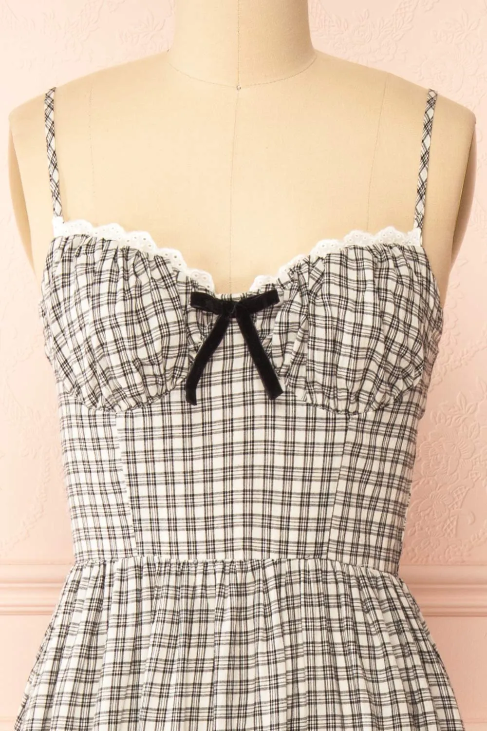 Ovila | Long Plaid Dress w/ Bow