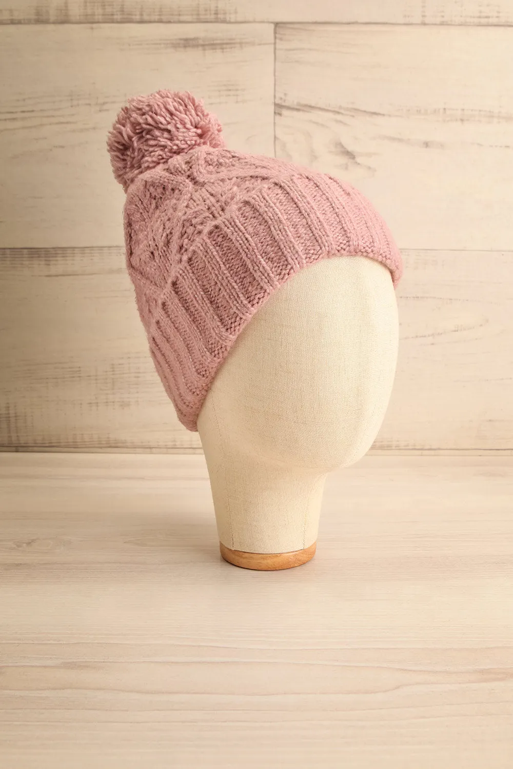 Oyonnax Pink | Knit Tuque w/ Pompom