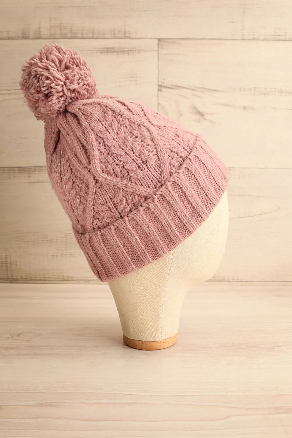 Oyonnax Pink | Knit Tuque w/ Pompom