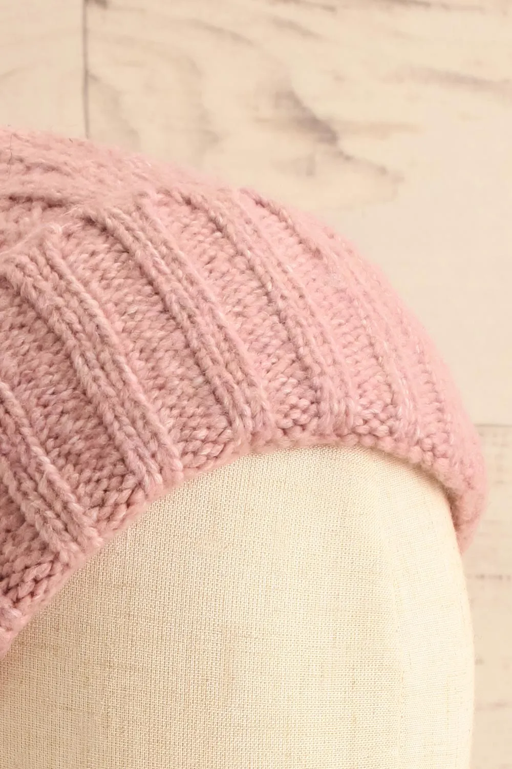 Oyonnax Pink | Knit Tuque w/ Pompom