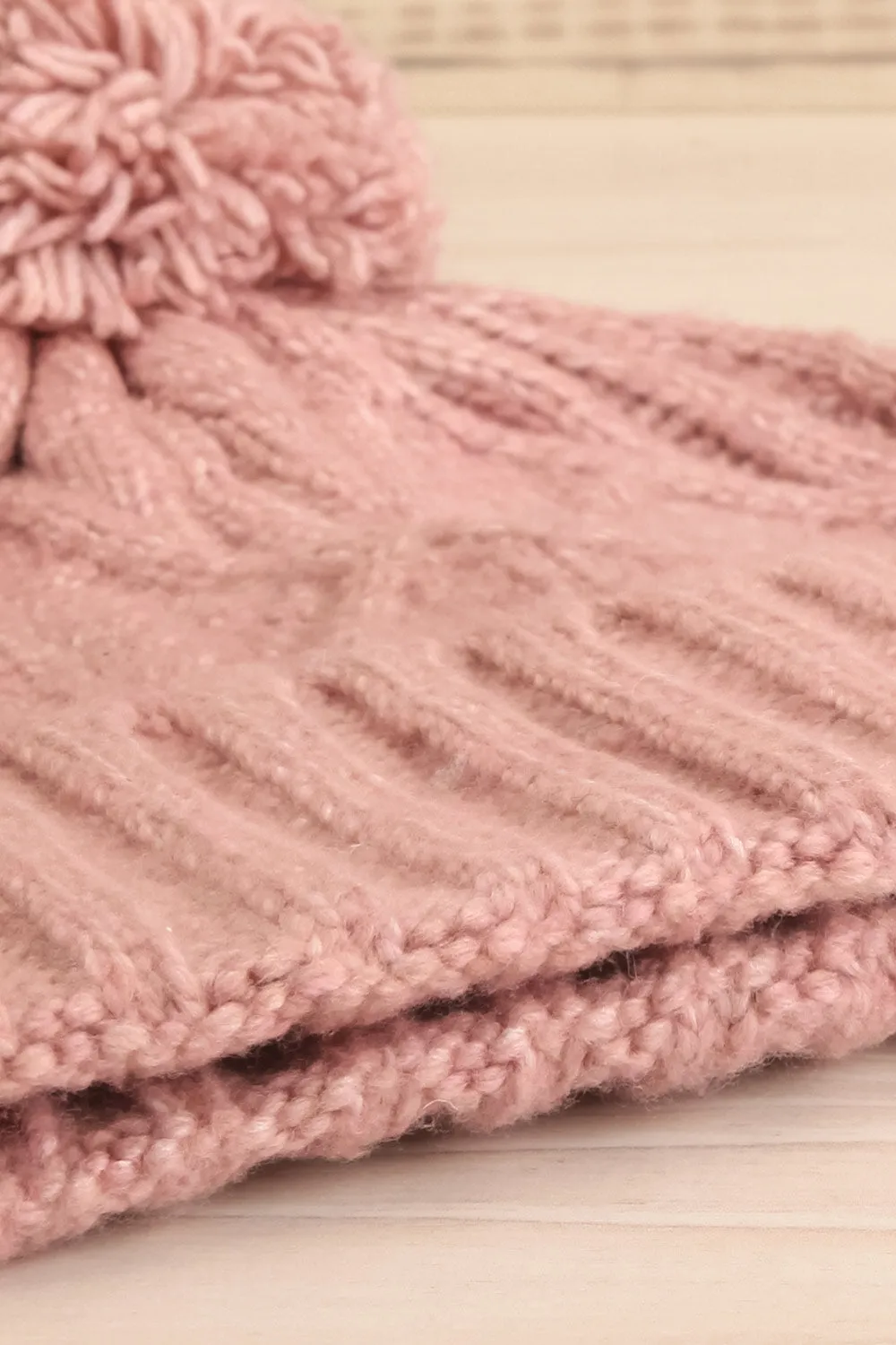 Oyonnax Pink | Knit Tuque w/ Pompom